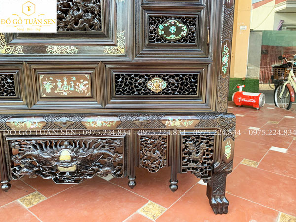 Hình ảnh tủ thờ gỗ gụ khảm ốc T36